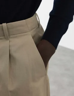 Relaxed Fit Lyocell Rich Pleat Front Trousers