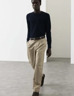 Relaxed Fit Lyocell Rich Pleat Front Trousers