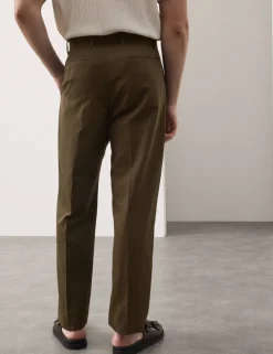 Relaxed Fit Lyocell Rich Pleat Front Trousers