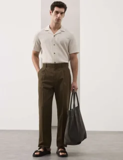 Relaxed Fit Lyocell Rich Pleat Front Trousers
