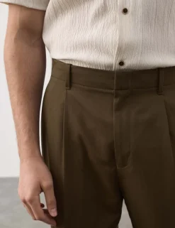 Relaxed Fit Lyocell Rich Pleat Front Trousers