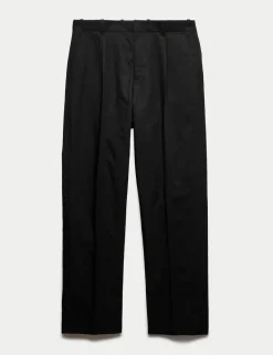 Relaxed Fit Lyocell Rich Pleat Front Trousers