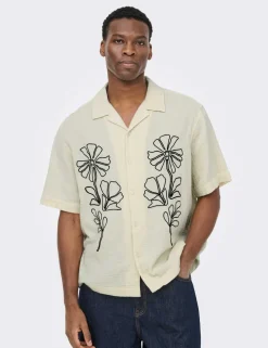 Relaxed Fit Pure Cotton Embroidered Shirt