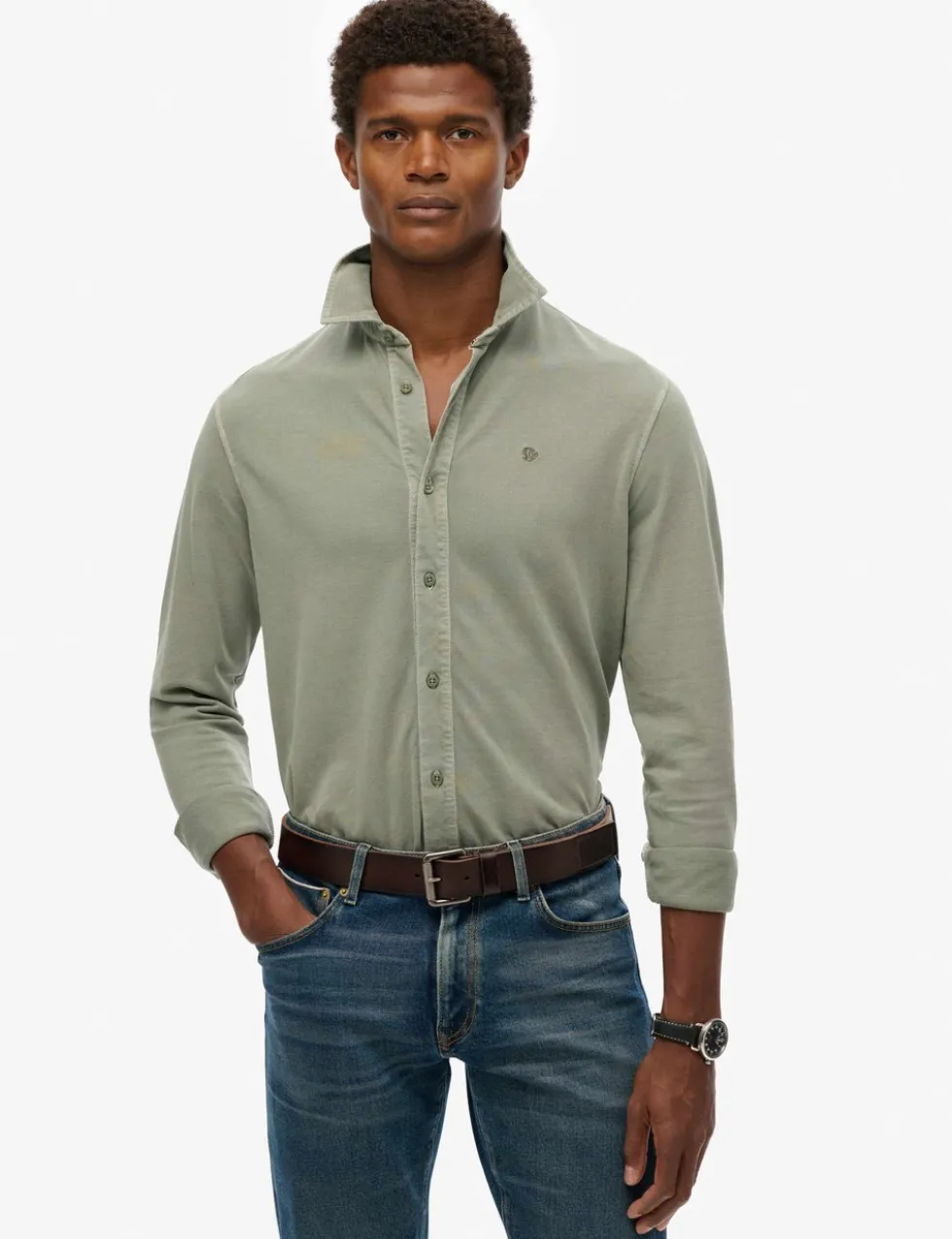 Relaxed Fit Pure Cotton Long Sleeve Shirt