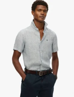 Relaxed Fit Pure Linen Embroidered Shirt