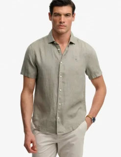 Relaxed Fit Pure Linen Short Sleeve Shirt