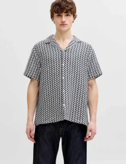 Relaxed Fit Revere Collar Short Sleeve Shirt