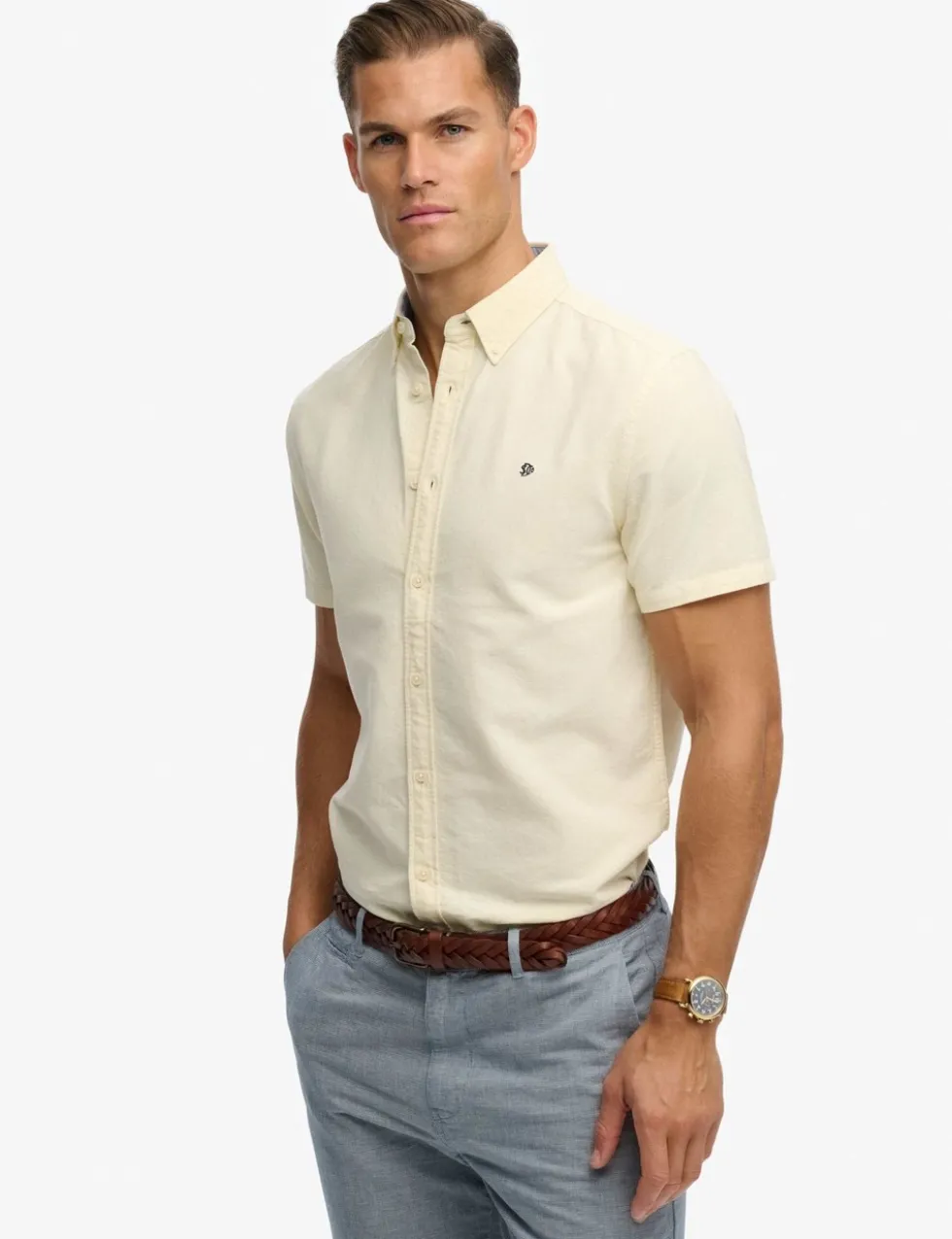 Relaxed Fit Short Sleeve Oxford Shirt