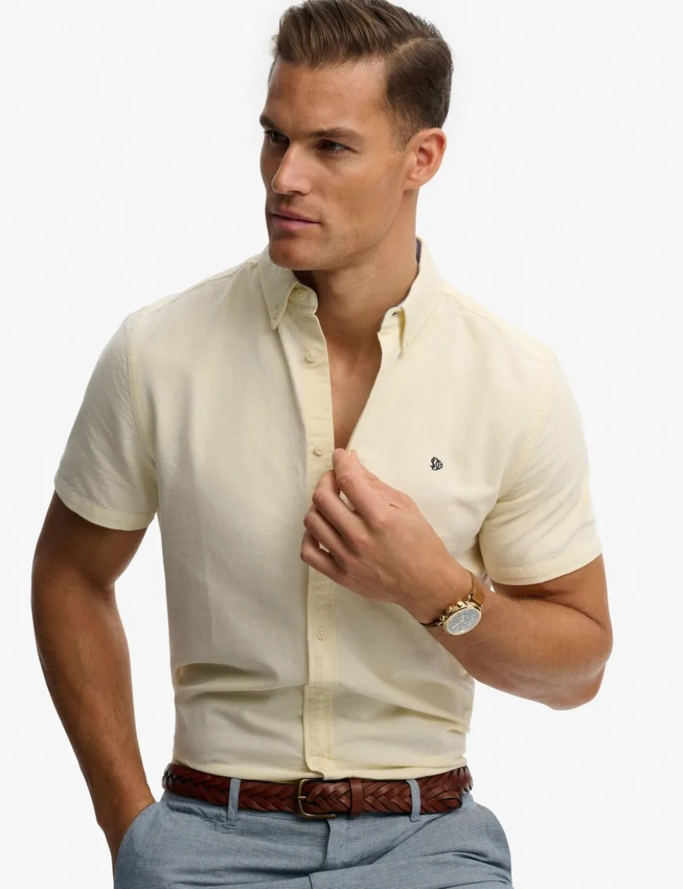 Relaxed Fit Short Sleeve Oxford Shirt