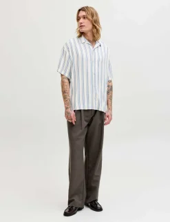 Relaxed Fit Striped Short Sleeve Shirt