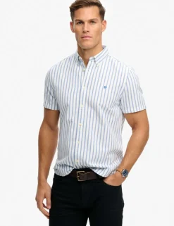Relaxed Fit Striped Short Sleeve Oxford Shirt