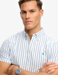 Relaxed Fit Striped Short Sleeve Oxford Shirt