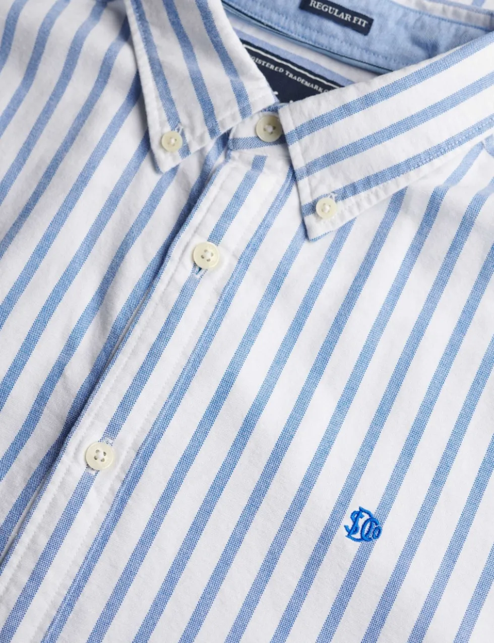 Relaxed Fit Striped Short Sleeve Oxford Shirt