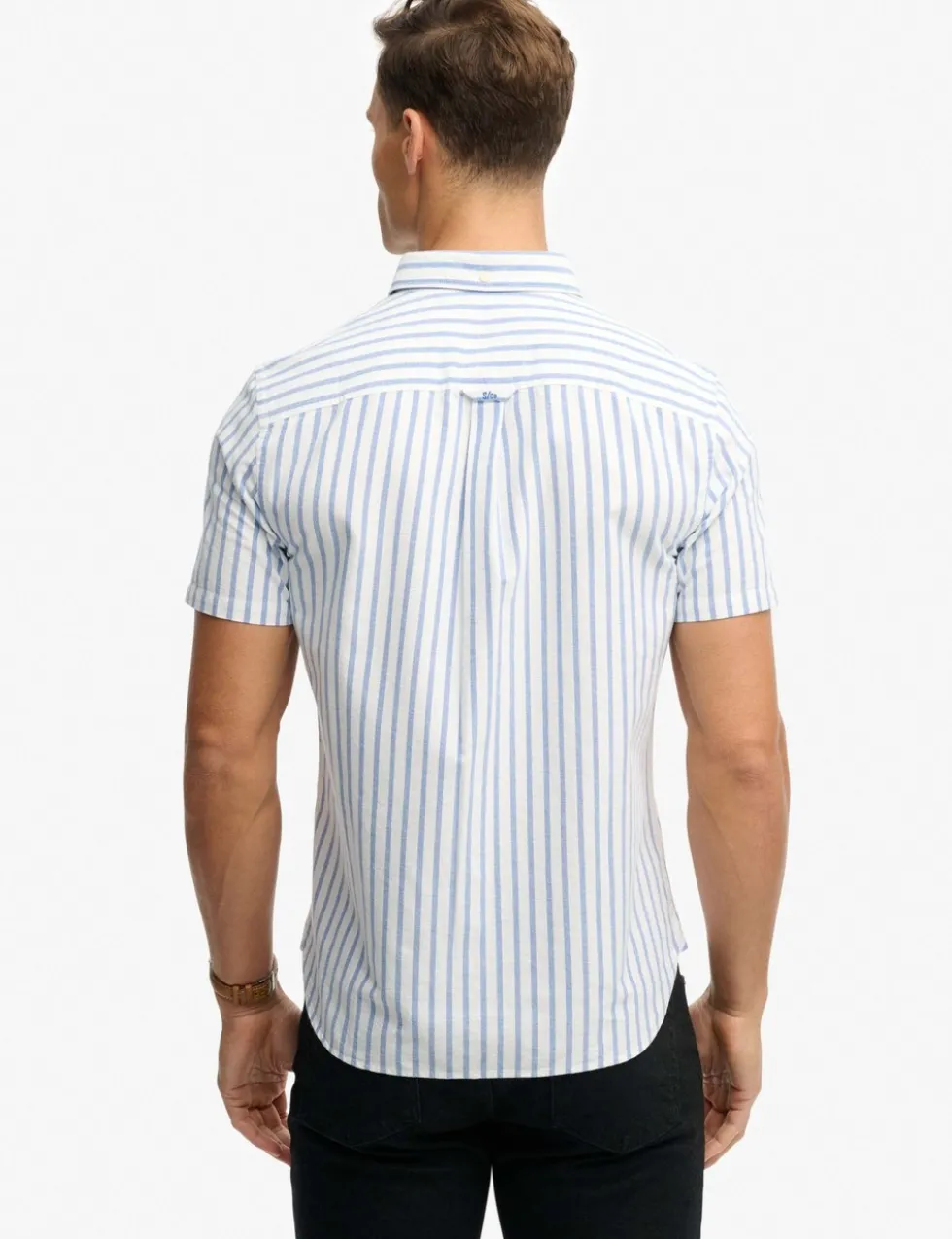 Relaxed Fit Striped Short Sleeve Oxford Shirt