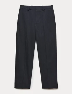 Relaxed Fit Textured Trousers