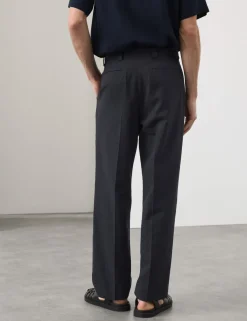 Relaxed Fit Textured Trousers
