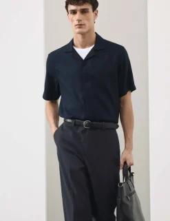 Relaxed Fit Textured Trousers