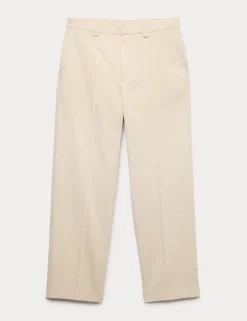 Relaxed Fit Textured Trousers