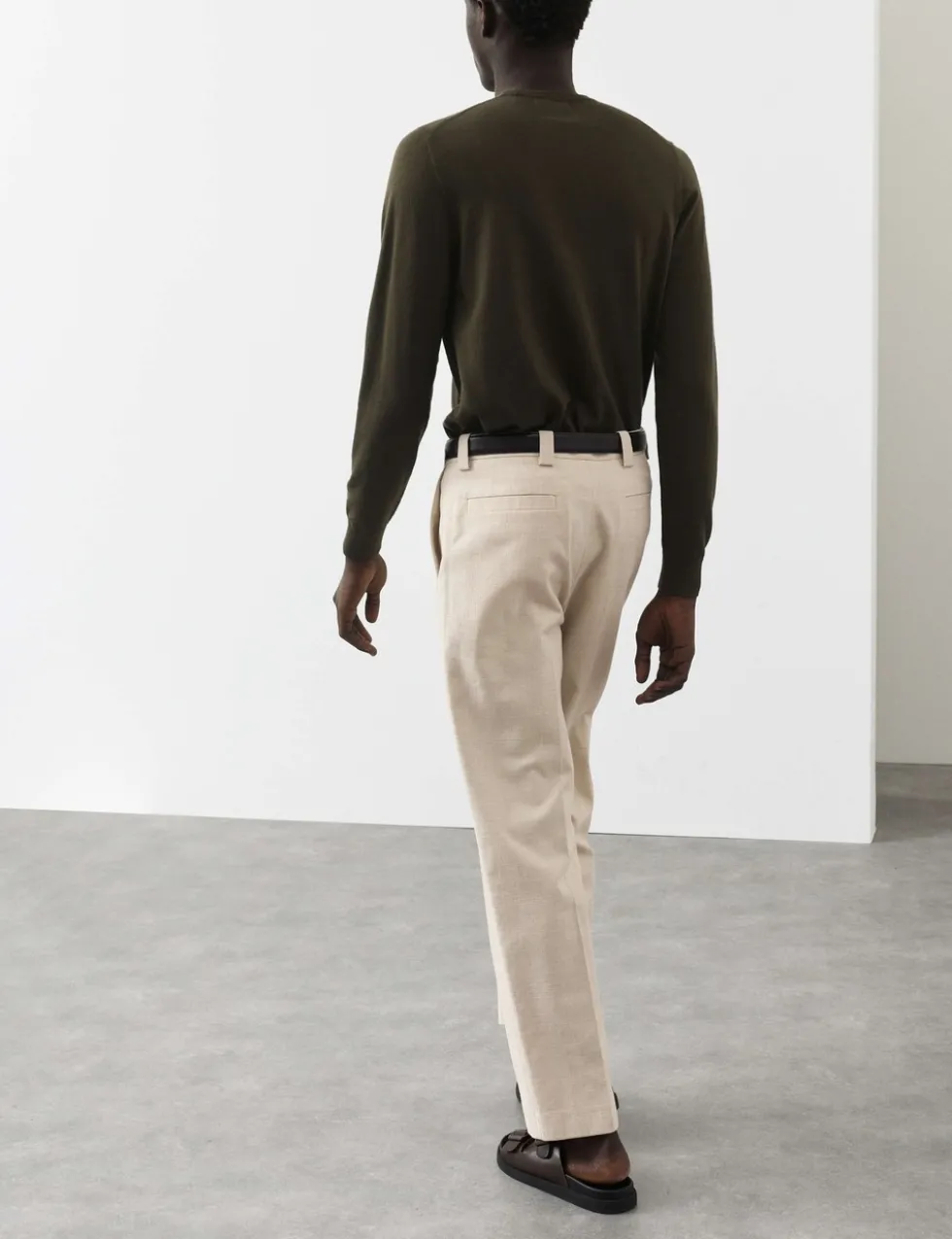 Relaxed Fit Textured Trousers