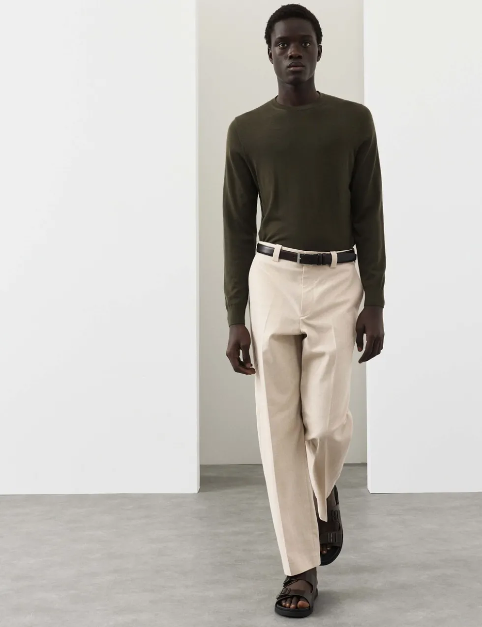 Relaxed Fit Textured Trousers