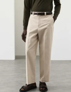Relaxed Fit Textured Trousers