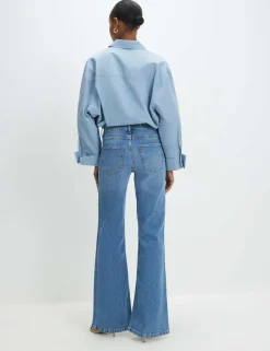 Relaxed High Waisted Flared Jeans
