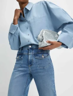 Relaxed High Waisted Flared Jeans