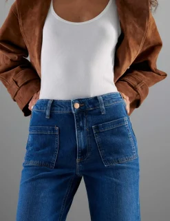 Relaxed High Waisted Flared Jeans