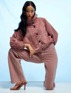 Relaxed High Waisted Straight Leg Jeans