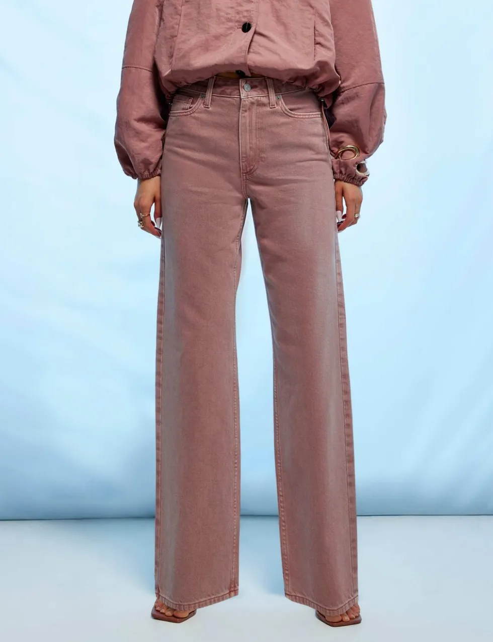 Relaxed High Waisted Straight Leg Jeans