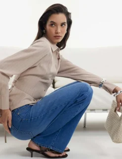 Relaxed High Waisted Straight Leg Jeans
