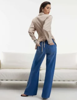 Relaxed High Waisted Straight Leg Jeans