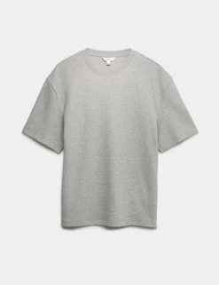 Relaxed Pure Cotton Waffle T-Shirt