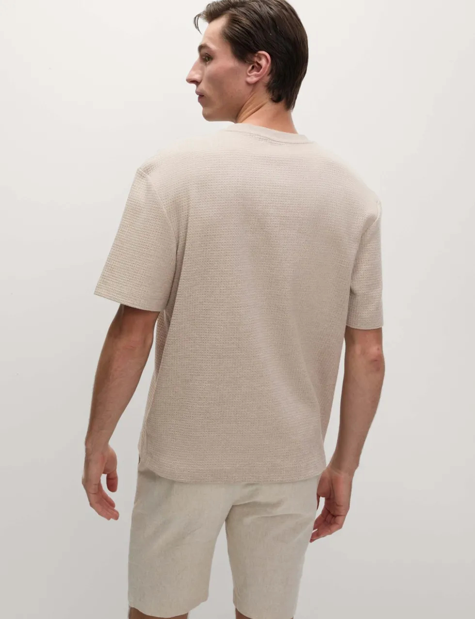Relaxed Pure Cotton Waffle T-Shirt