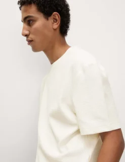 Relaxed Pure Cotton Waffle T-Shirt