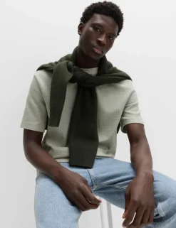 Relaxed Pure Cotton Waffle T-Shirt