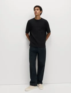 Relaxed Pure Cotton Waffle T-Shirt