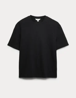 Relaxed Pure Cotton Waffle T-Shirt