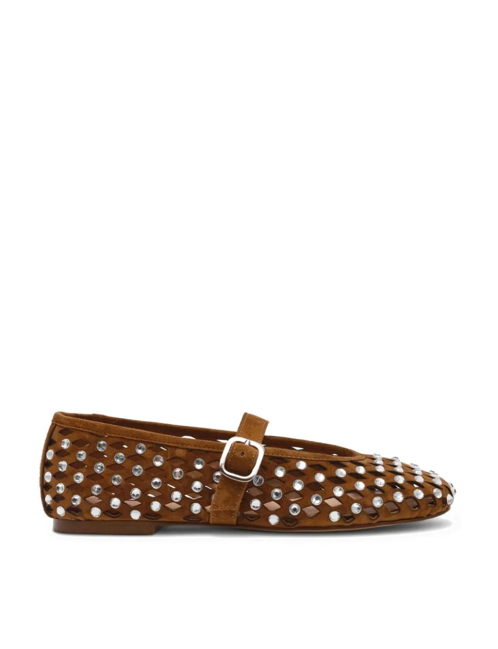 Rerun Suede Embellished Flat Pumps