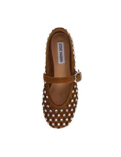 Rerun Suede Embellished Flat Pumps