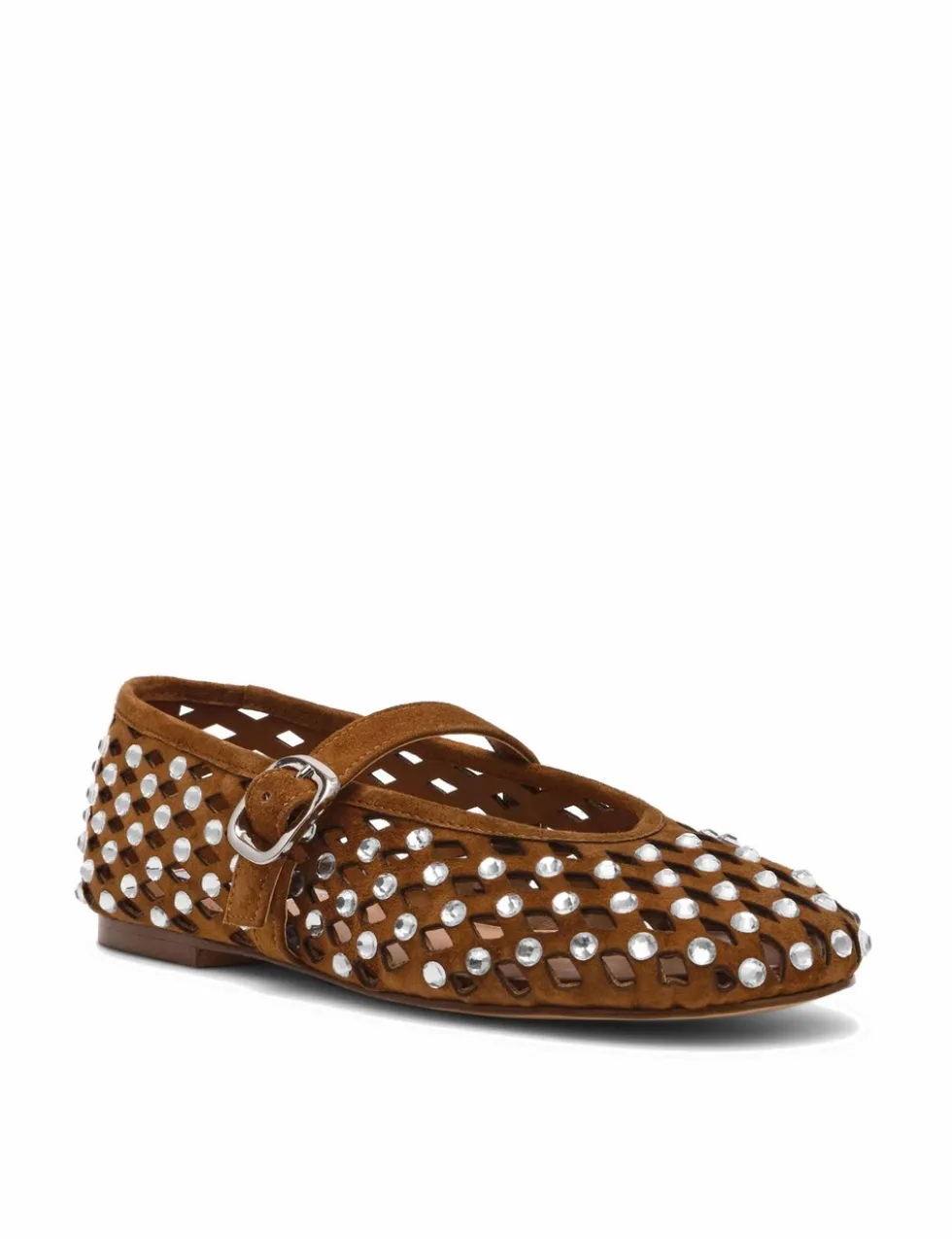 Rerun Suede Embellished Flat Pumps