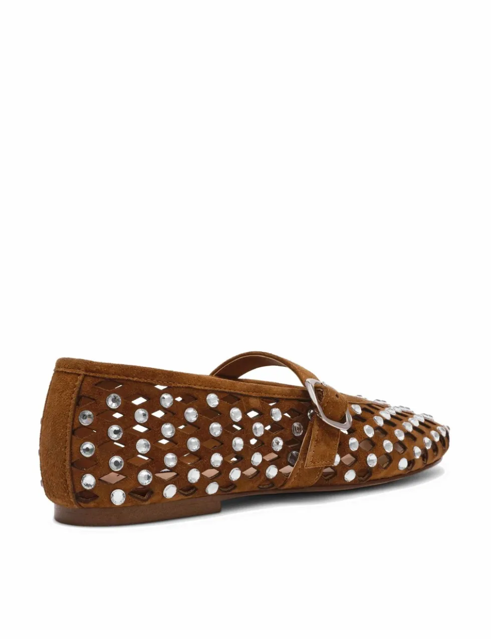 Rerun Suede Embellished Flat Pumps