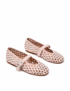 Rerun Suede Embellished Flat Pumps