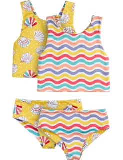 Reversible Shell & Striped Tankini (3-10 Yrs)