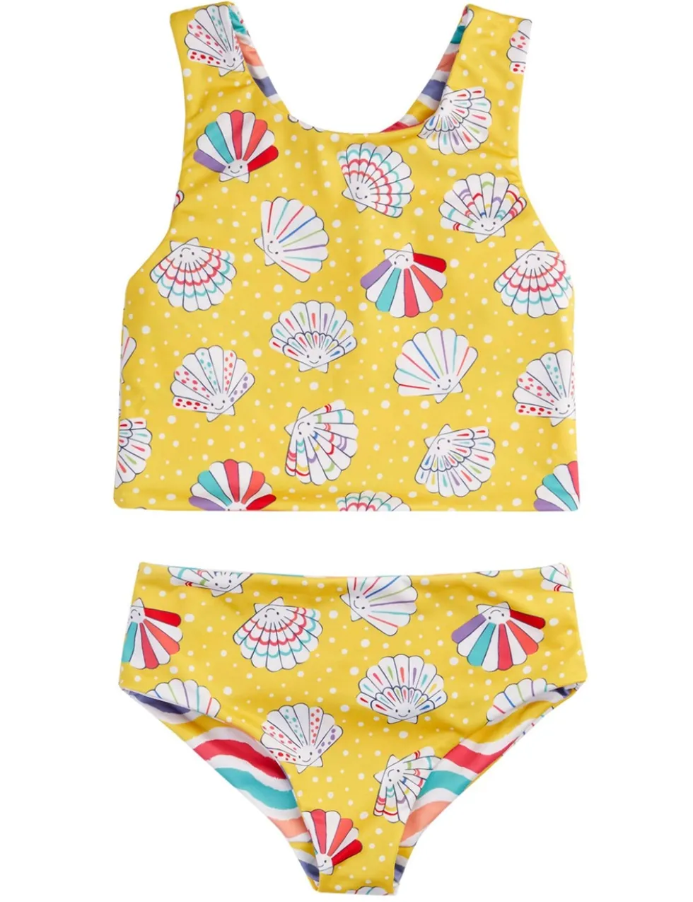 Reversible Shell & Striped Tankini (3-10 Yrs)