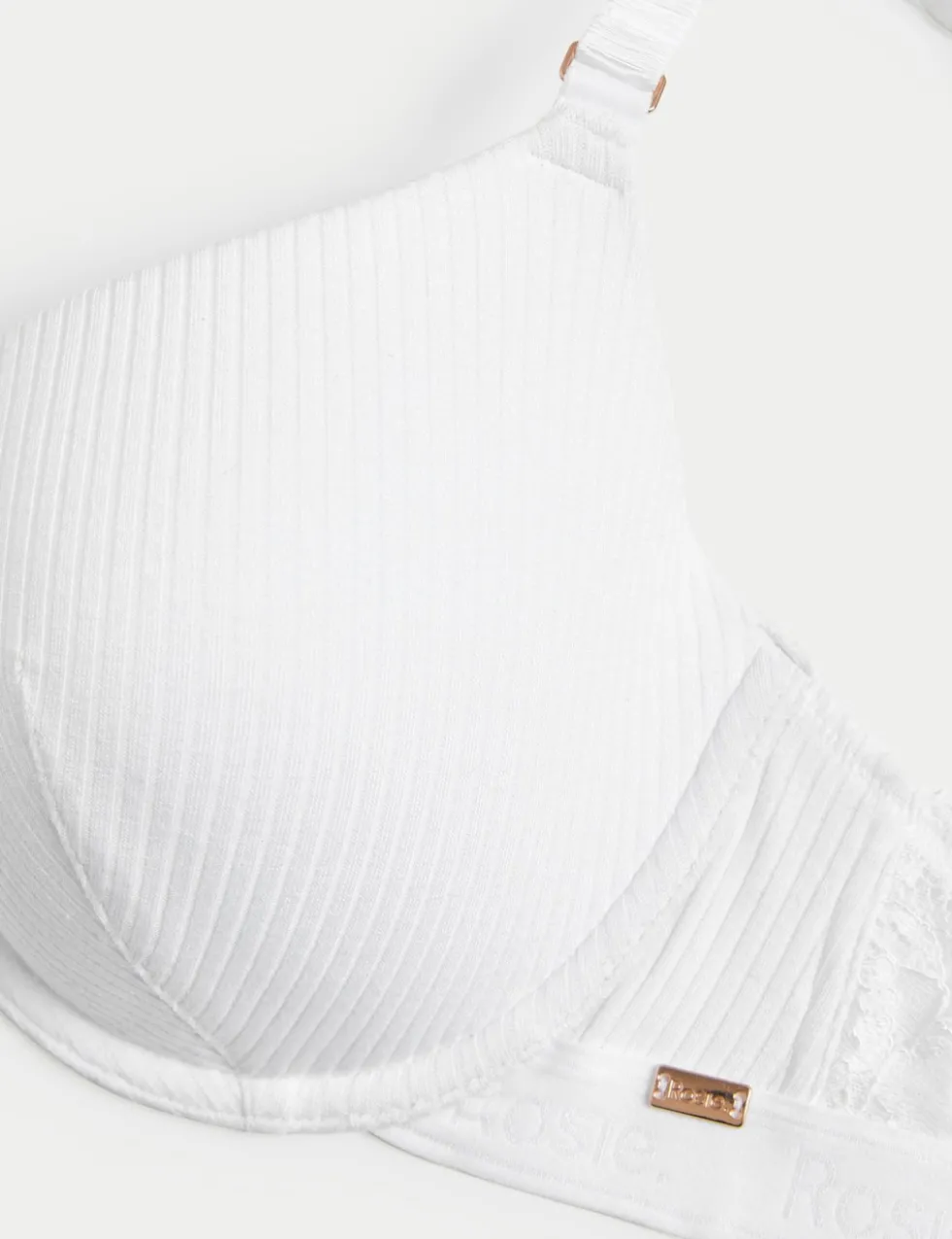 Rib & Lace Wired Full Cup Lounge Bra A-E