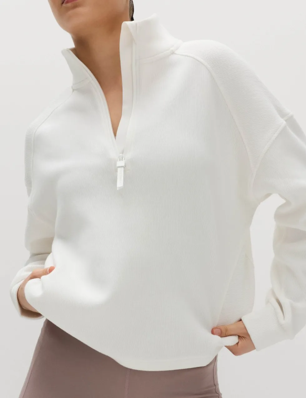 Rib Half Zip Yoga Sweatshirt