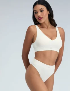 Rib Seamless Ruche Non Wired Bralette