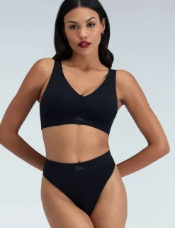 Rib Seamless Ruche Non Wired Bralette