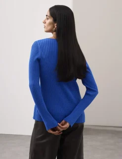 Ribbed Crew Neck Cardigan